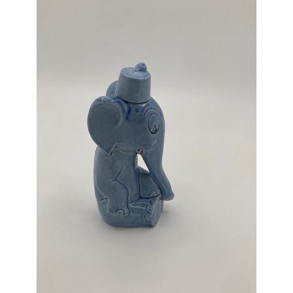 Vintage German Elephant Decanter Blue Ceramic with Stopper - Picture 1 of 7